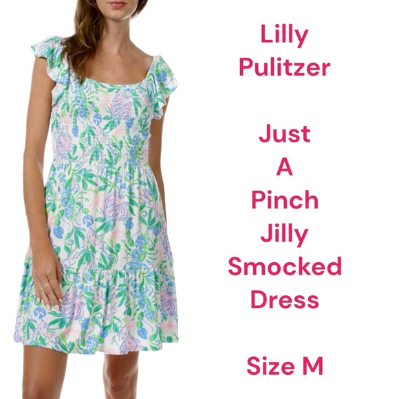 Lilly Pulitzer Dresses & Skirts - Lilly Pulitzer white multicolor floral smocked short dress Just A Pinch Jilly M